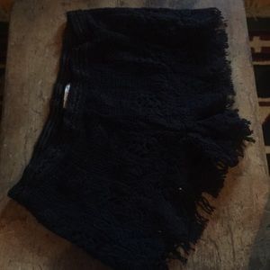 Black crochet shorts